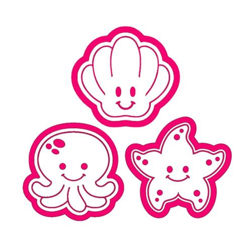 Kit Cortador/Carimbo Fundo Do Mar 2 3d Rr Cortadores