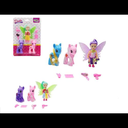 Boneca Duda Fada C/ Ponei 7 Pçs (Wb12352) Wellmix