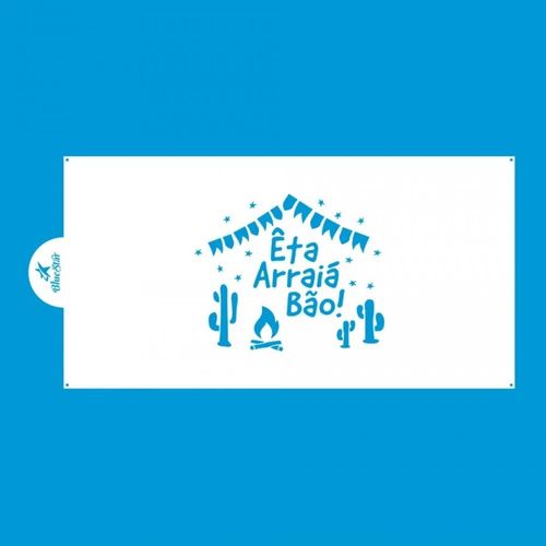 Stencil Arraiá Bão 39x17,5 Cm Bluestar