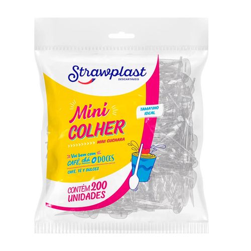 Mini Colher Cristal C/ 100un Strawplast