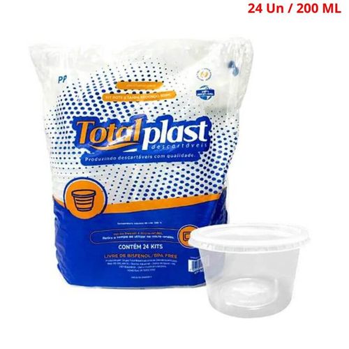 Kit Pote Redondo 200 Ml C/ 24 Un Totalplast
