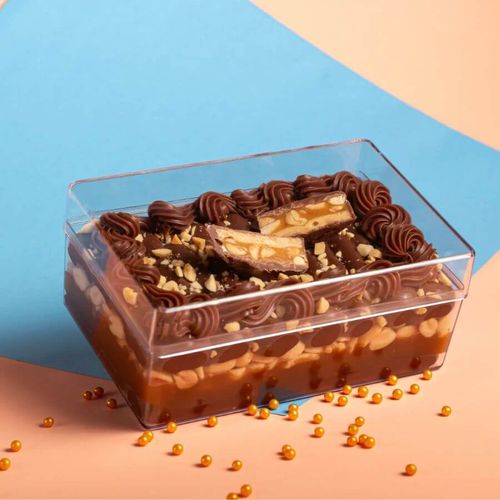 Caixa Acrilica Retangular 14,5x9,5x6,2cm Cake Box 500ml Bluestar