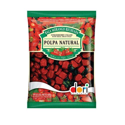Bala Morango Recheada 600 Gr Dori