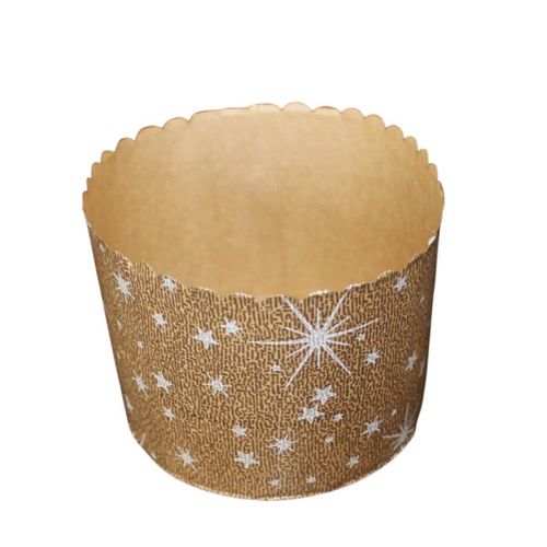 Forma Panetone 250 Gr Decorada 105x75 Mm C/ 10 Un Top Line