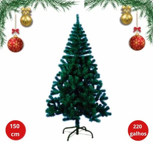 Arvore Natal Simples 150 Cm 220 Galhos Qfesta