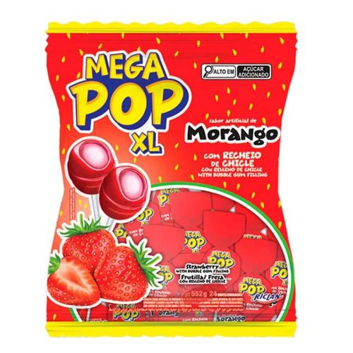 Pirulito Morango 768gr Mega Pop