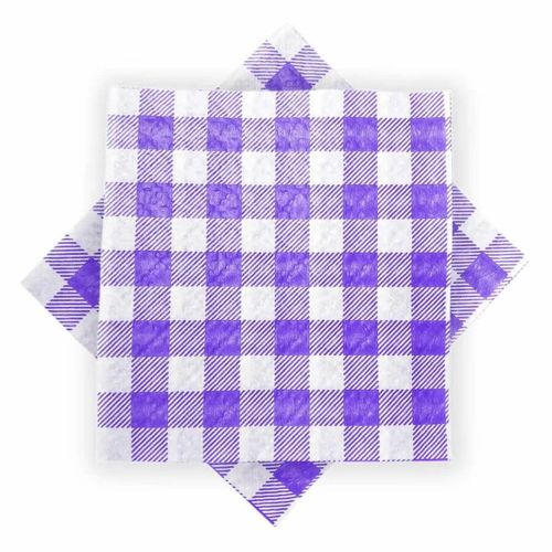 Guardanapo 20x21 Cm Xadrez Prime Lilas C/ 50 Un Flip