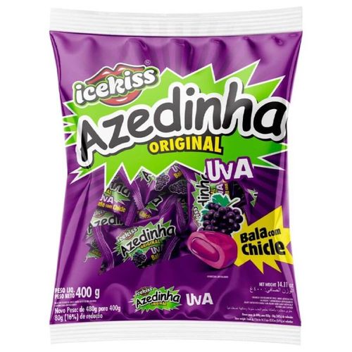 Bala Dura Chicle Uva Azedinha Icekiss 400 Gr Cory