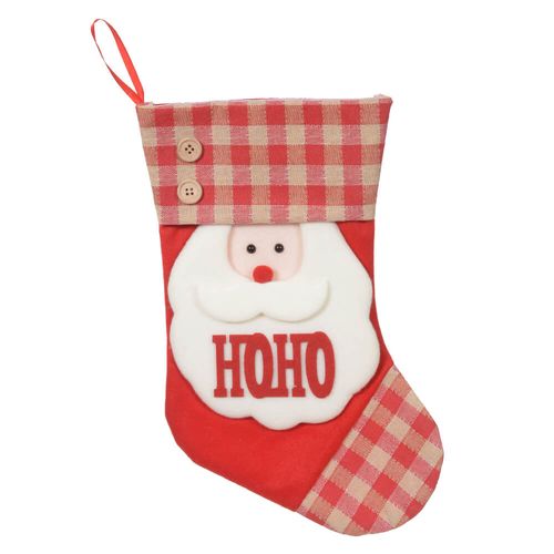 Enfeite Meia Papai Noel Vermelho 35x21 Cm (51418001) Florearte