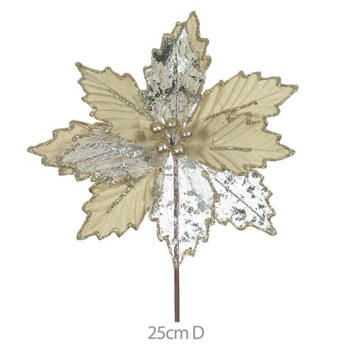 Haste Bico De Papagaio Aveludado Glitter Champanhe 25cm (47273003) Flor Arte