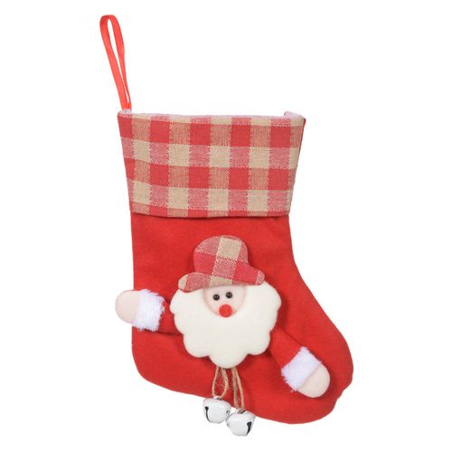 Enfeite Meia Papai Noel Vermelho 25 Cm (5142001) Florearte