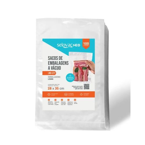 Embalagem Para Vácuo Lisa Transparente 28x35x0,012 Cm C/ 100 Un Selovac