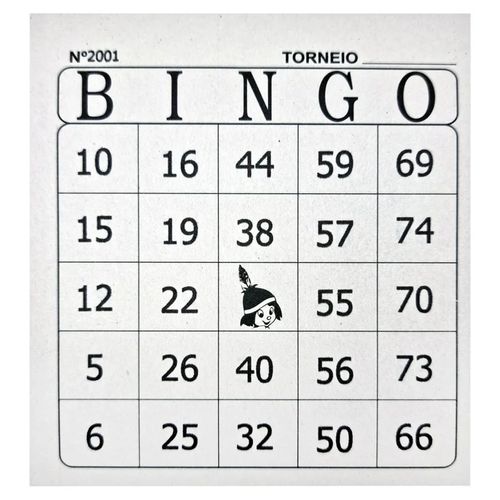 Cartela Bingo Jornal 100 Folhas Tamoio