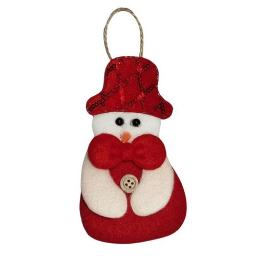Enfeite Natal Boneco Neve 16 Cm Vermelho (61139-009) Grillo