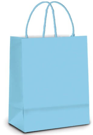 Sacola Papel Azul Claro 12x7x16 C/ 10 Un Vinco