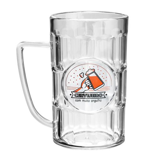 Caneca Chopp Cervejeiro Transparente 450 Ml Neoplas
