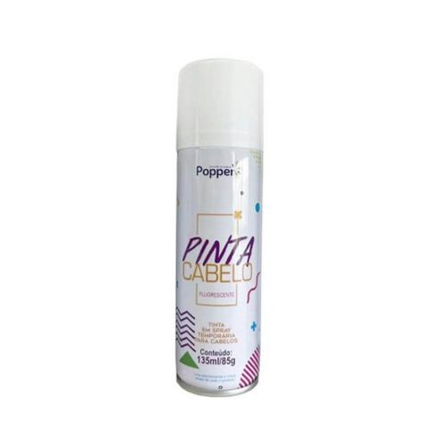 Spray Pinta Cabelo Fluorescente 135 Ml Branco Popper