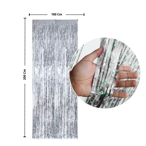Cortina Metalizada Glitter 1x2mt