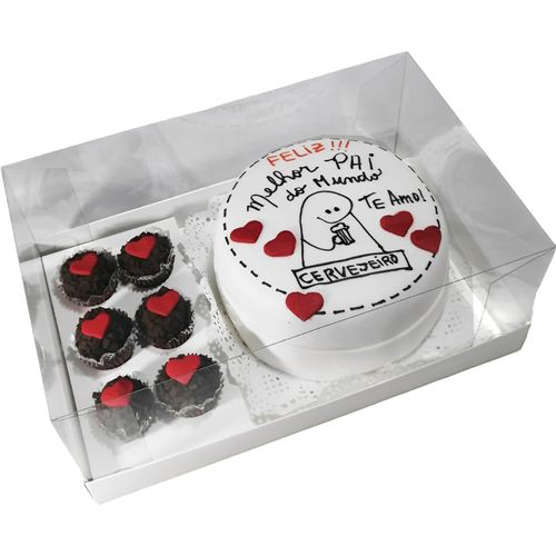 Caixa P/ Bento Cake + 6 Doces 16,5x26x10 Cm Branca C/ 5 Un Assk