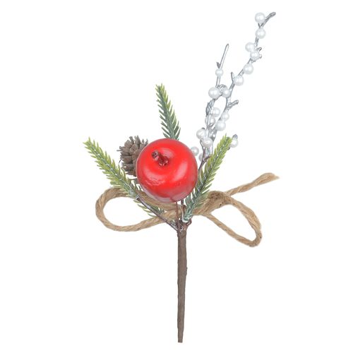 Haste Berry Maça C/ Pinha Perola 24 Cm (74303002) Flor Arte