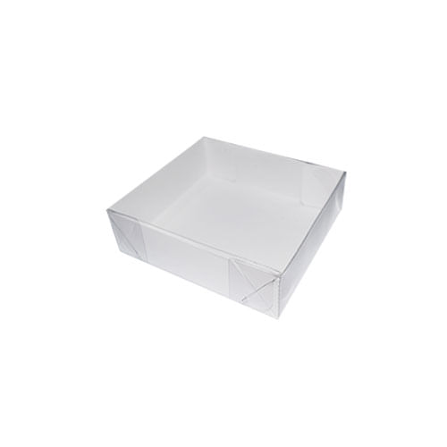 Caixa Quadrada 12x12 Branca Tampa Transparente Pct C/ 10 Un Crystal For