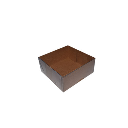 Caixa Quadrada 8x8 Kraft Tampa Transparente Pct C/ 10 Un Crystal For