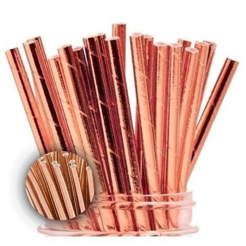 Canudo Papel Liso Metalizado 25 Unidades Fox