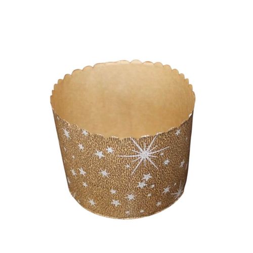 Forma Panetone 100 Gr Decorada 70x60 Mm C/ 10 Un Top Line