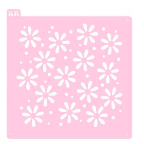 Stencil Margaridas 13,5x13,5 Cm Rr Cortadores