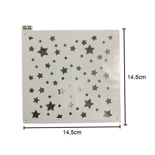Stencil Estrelas 13,5x13,5 Cm Rr Cortadores