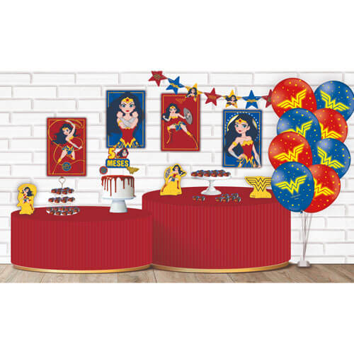 Kit Mesversário Mulher Maravilha Kids Festcolor