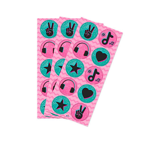 Adesivo Redondo Music Move Menina C/ 30 Un Junco