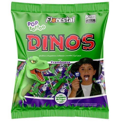 Pirulito Pop Tattoo Dinos 400 Gr Florestal