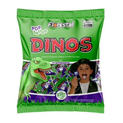 Pirulito Pop Tattoo Dinos 400 Gr Florestal