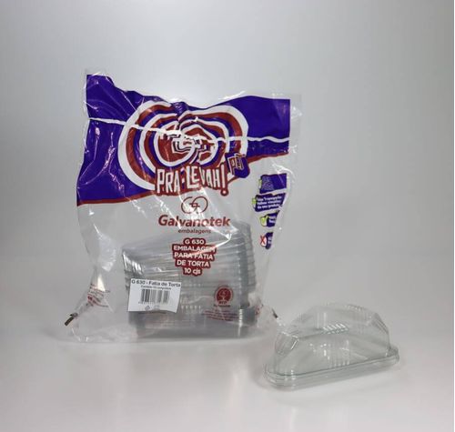 Emb. P/ Fatia De Bolo G630sf C/ 10 Un Galvanotek
