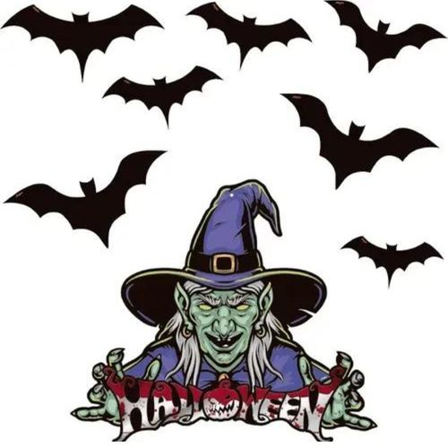 Dec. De Parede Bruxa Halloween C/1 Un Regina