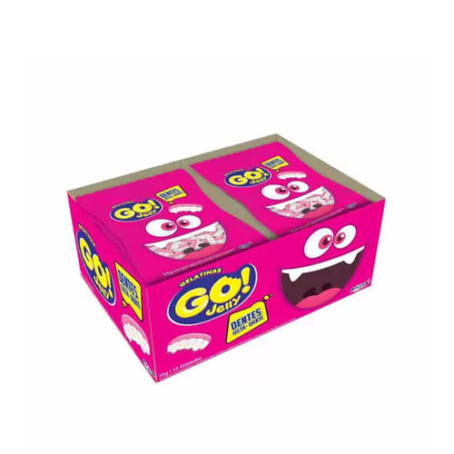 Bala Gelatina Mini Dentadura 12x15 Gr Go Jelly