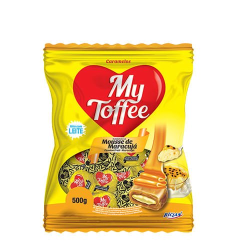 Bala My Toffee Leite C/ Maracujá 500 Gr Riclan