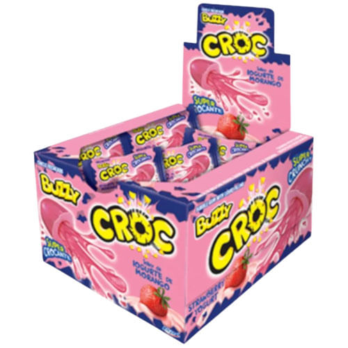 Chicle Croc Iogurt Morango C/ 40 Un  Buzzy