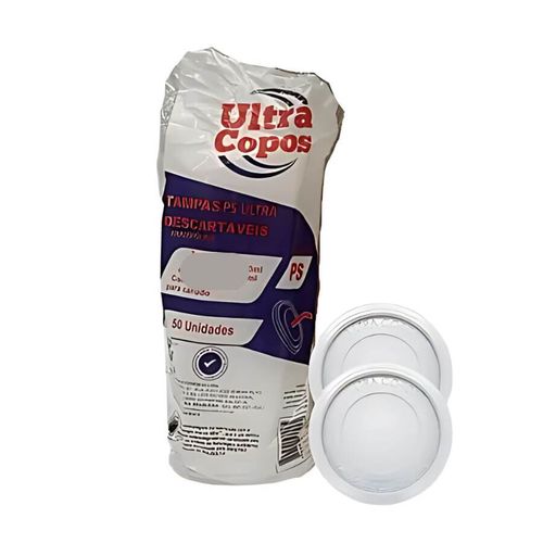 Tampa P/ Copo Pp 770 Ml Sem Furo C/ 50 Un Ultra