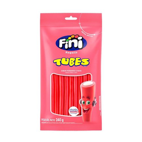Bala Tubes Morango 240 Gr Fini