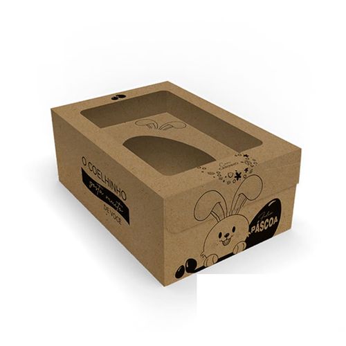 Caixa Ovo De Colher 250/350/500gr Kraft Visor Un Jr