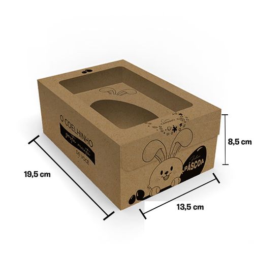 Caixa Ovo De Colher 250/350/500gr Kraft Visor Un Jr