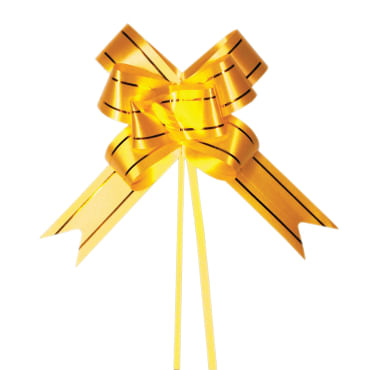 Laço Pronto Liso Dourado Listra Dourada 12mm C/ 10 Un Brfestas