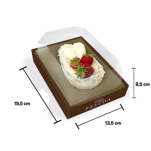 Caixa Ovo De Colher 250/350/500 Gr Marrom/ Berço Dourado Un Jr