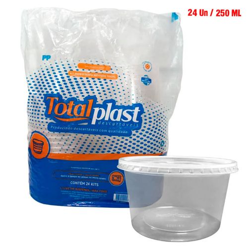 Kit Pote Redondo 250 Ml C/ 24 Un Totalplast
