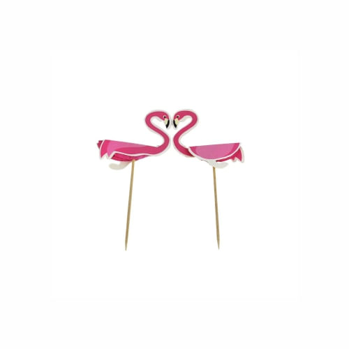 Palito Decorativo Flamingo C/ 12 Un Fox Import
