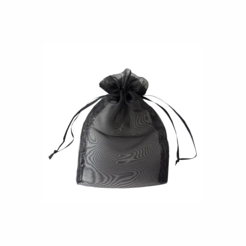 Saco Organza 17x24 Preto C/ 10 Un Brfestas