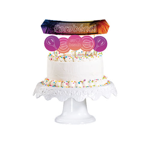 Topo De Bolo Beach Tennis C/ 6 Pçs Junco