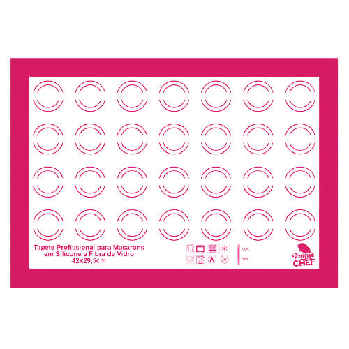 Tapete Silicone Fibra De Vidro E Silicone 42x29,5 Cm (T1-M-Pink) Primechef